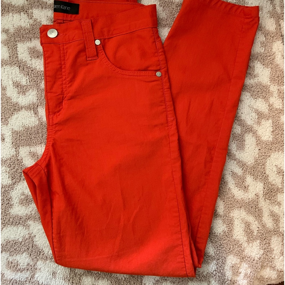 Karen Kane Red/Orange skinny ankle pants